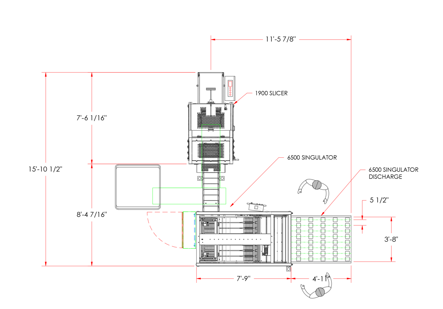 6500 Bread Slice Singulator